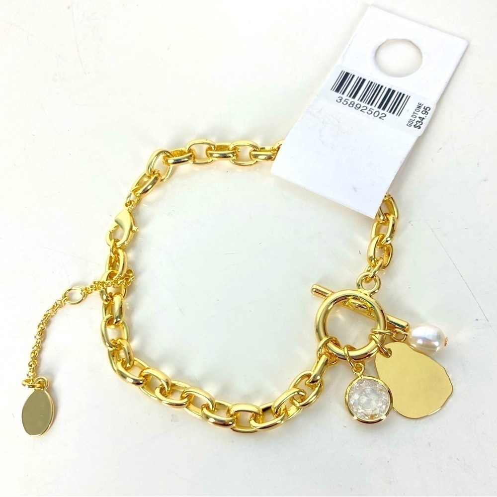 NWT * LOFT Toggle Charm Bracelet in Gold - Picture 8 of 12